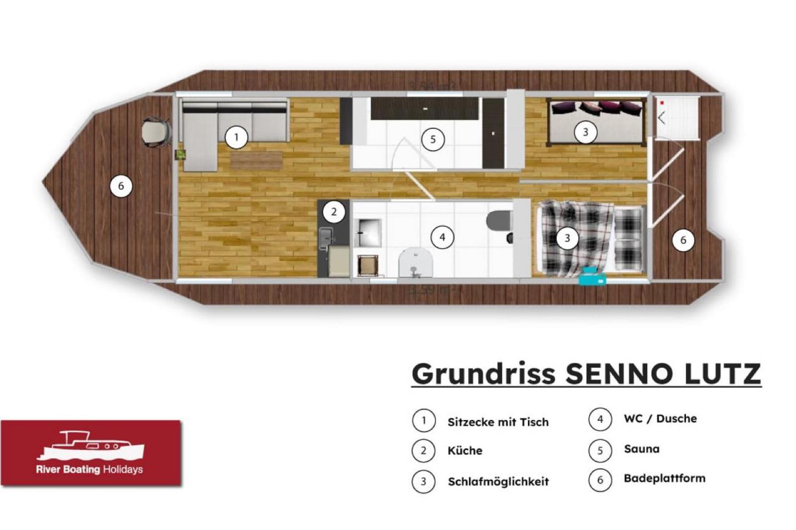 Hausboot SennoLutz – an Bord