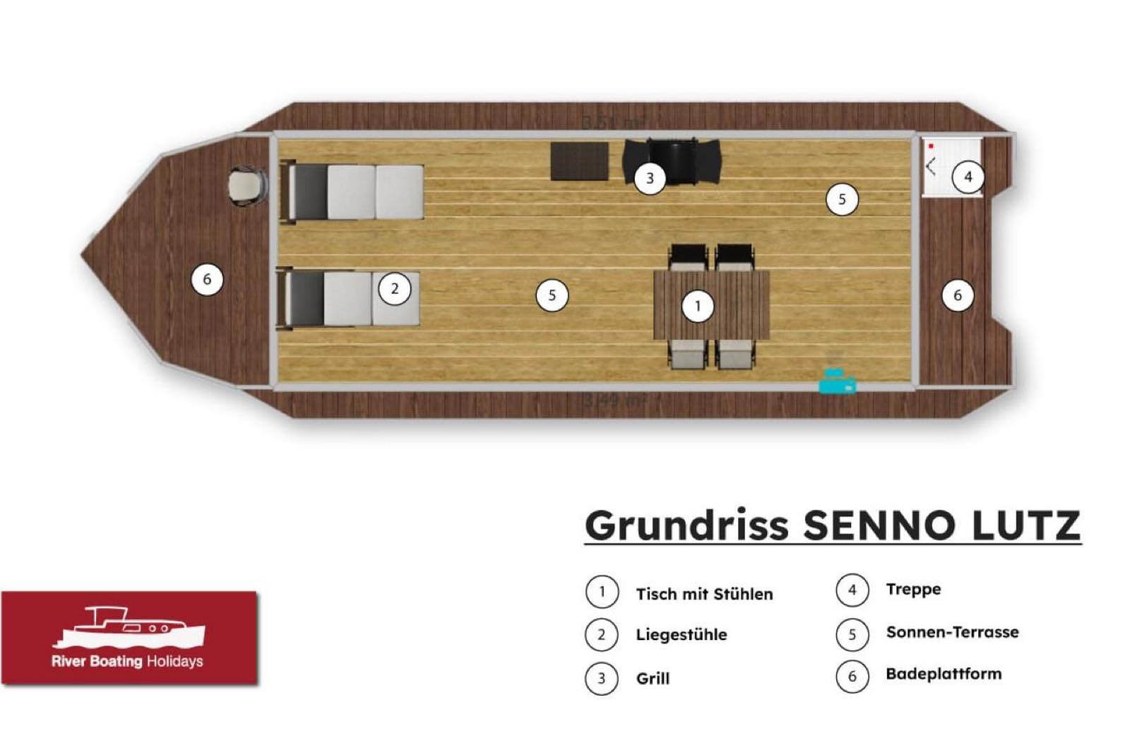 Hausboot SennoLutz – an Bord