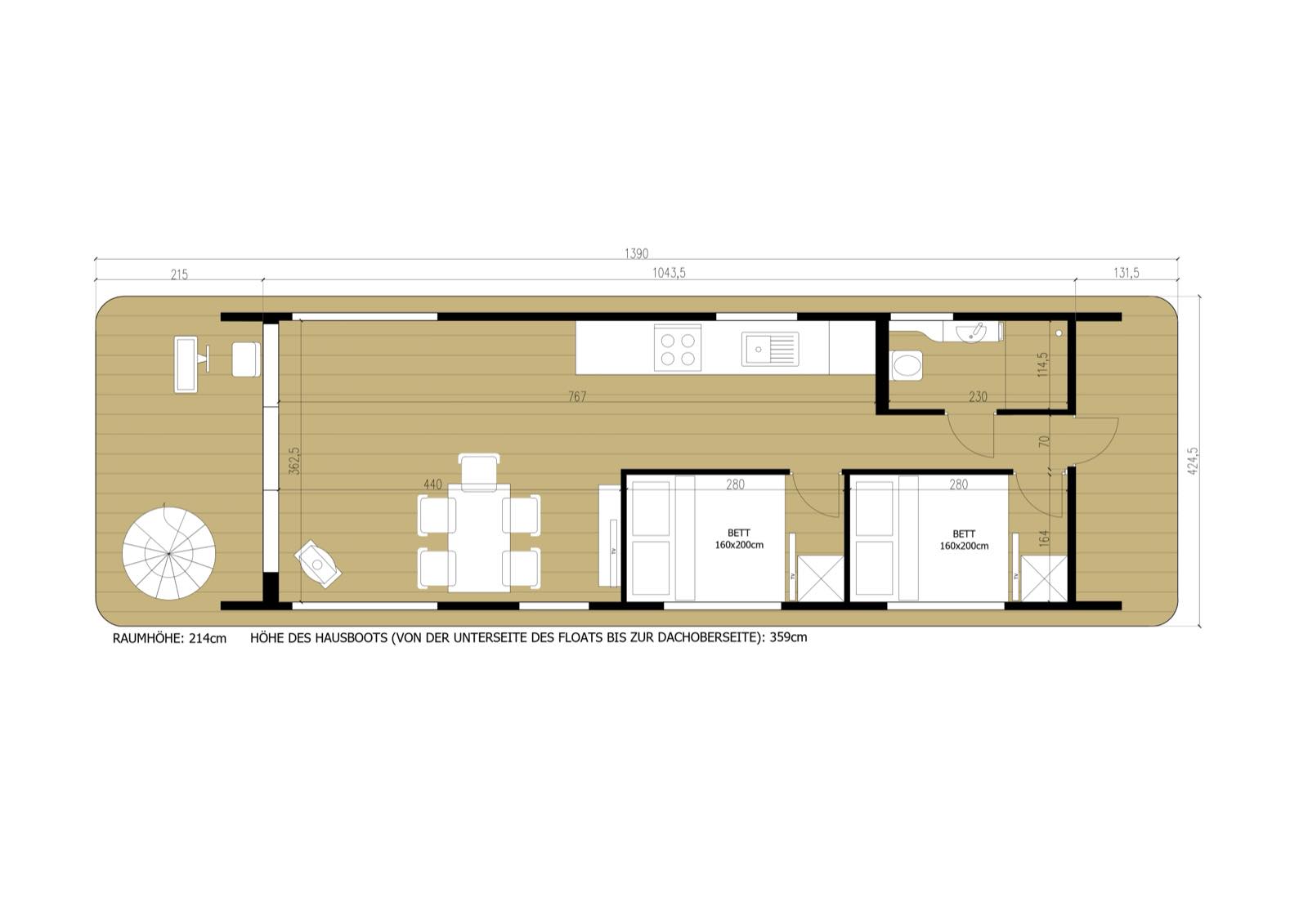 Hausboot Aquila – an Bord